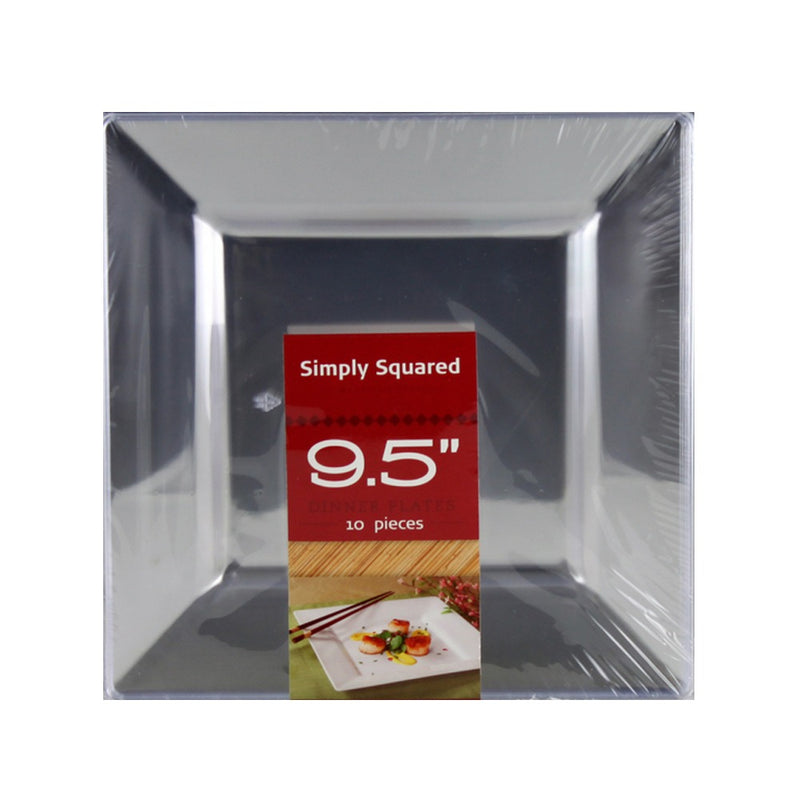 Simply Squared Clear Plastic dinner Plate 9.5in 10/ct