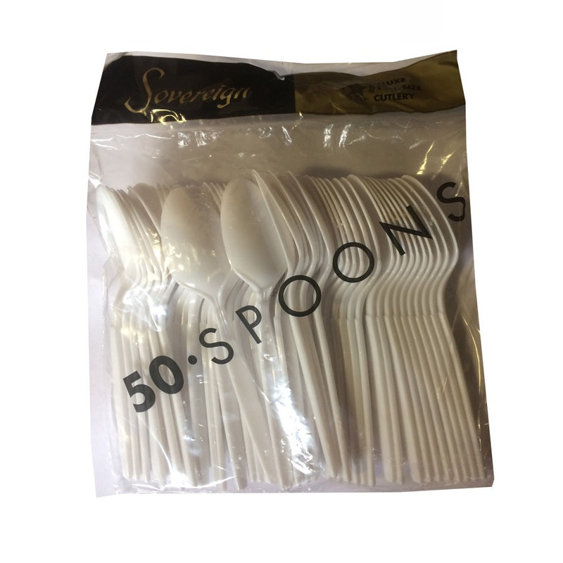 White Plastic Spoons 50/ct