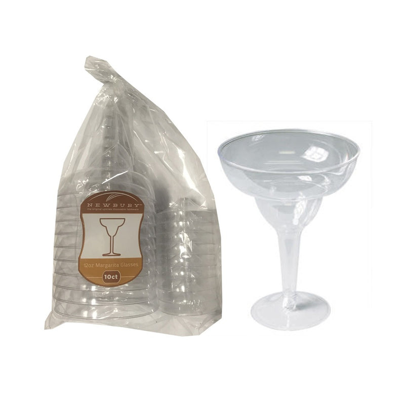 Newbury Clear Plastic Margarita Glass 12oz 10/ct