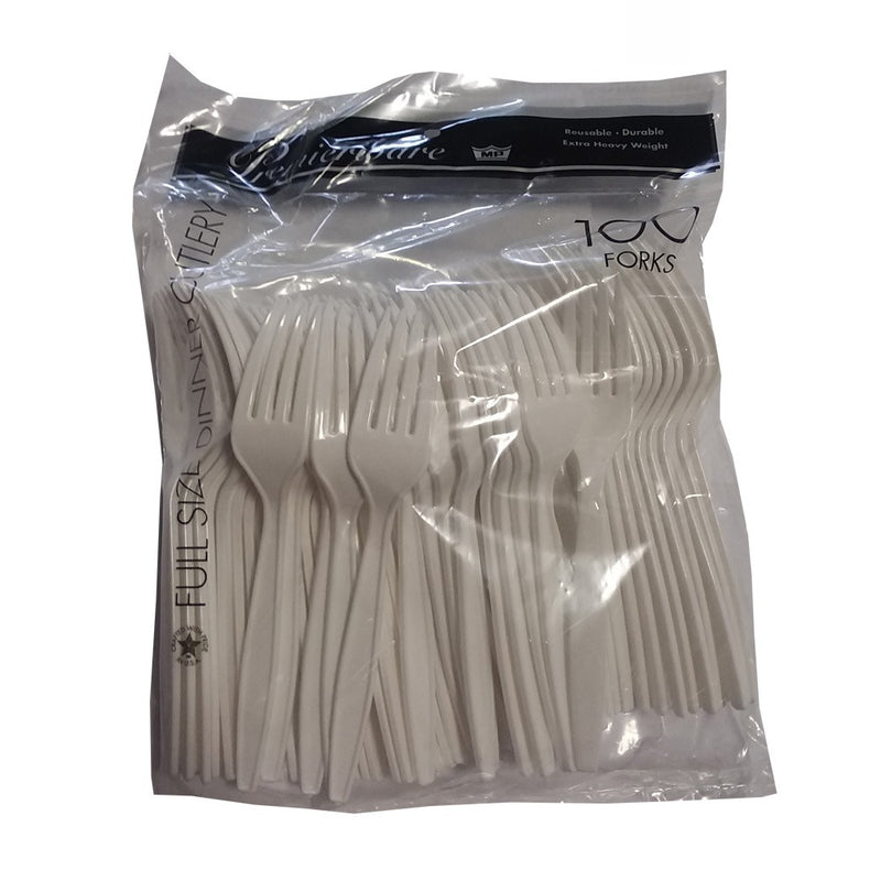 White Plastic Forks 100/ct