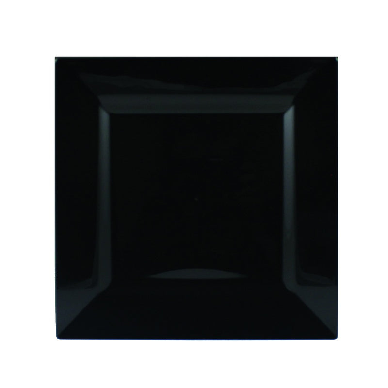 Simply Squared Black Plastic Plate 8in 10/ct