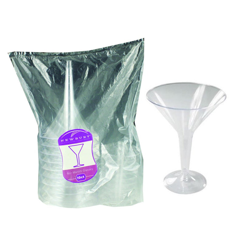 Newbury Clear Plastic Martini Glass 8oz 10/ct