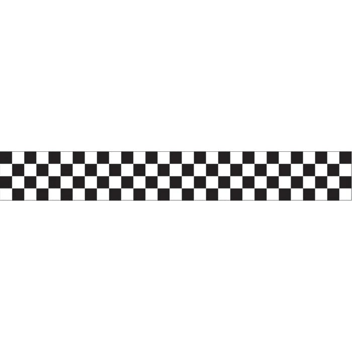 Black and White Checkered Crepe Streamer 360in x 1.75in