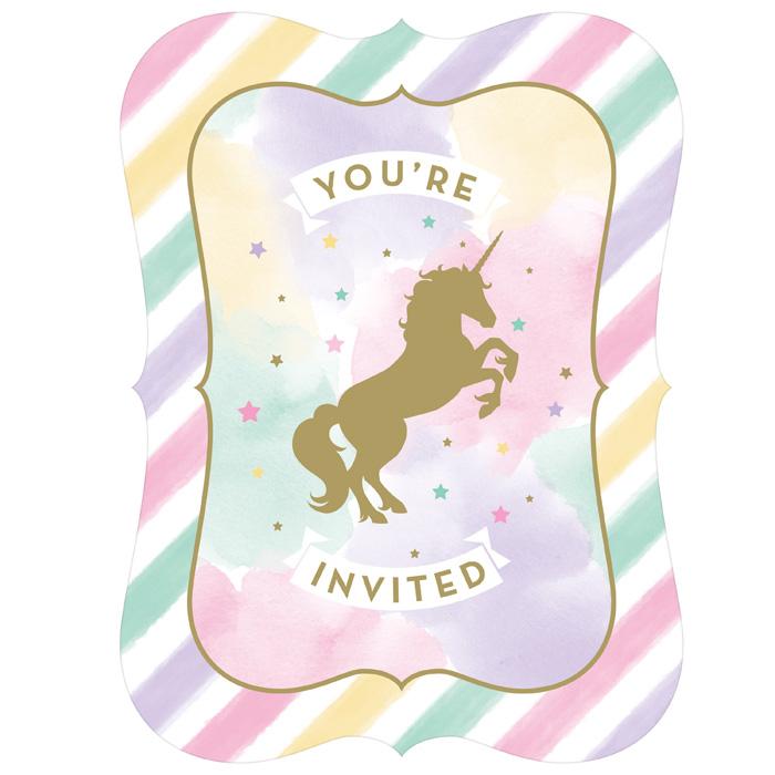 Unicorn Sparkle Invitations 8/ct