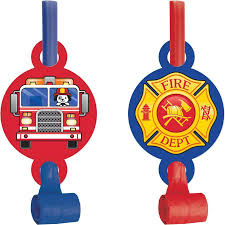 Flaming Fire Truck Blowouts 8/ct