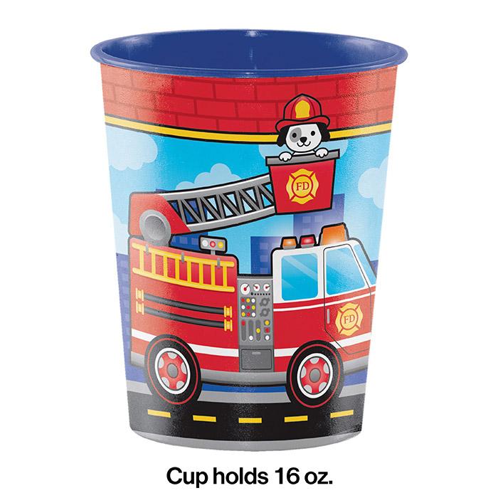 Flaming Fire Truck Favor Cup 16oz