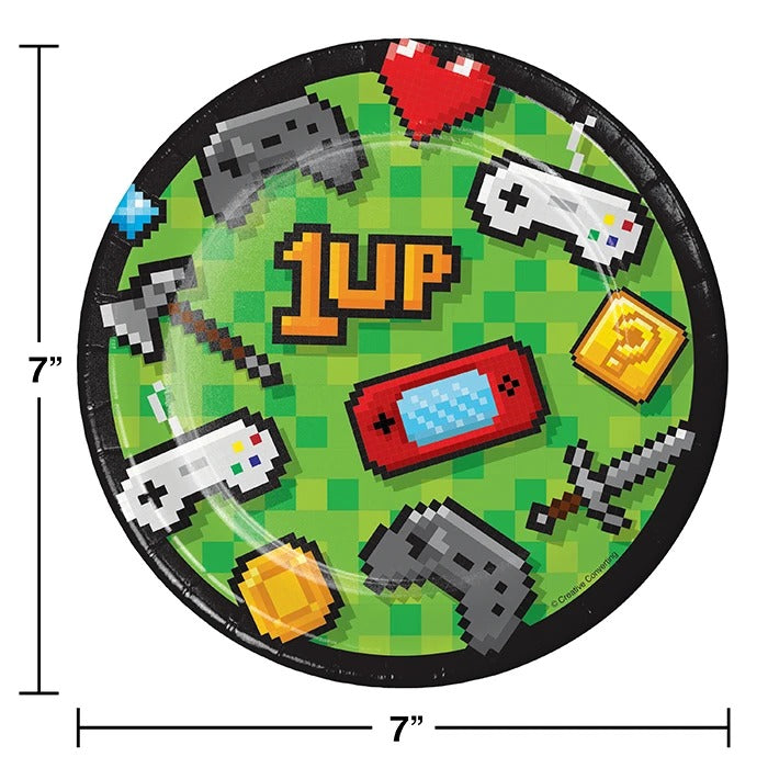 Gaming Party 7in plates 8/ct