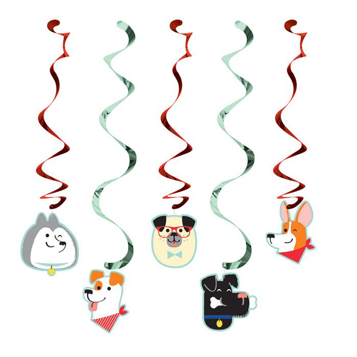 Dog Party Dizzy Danglers 5/ct