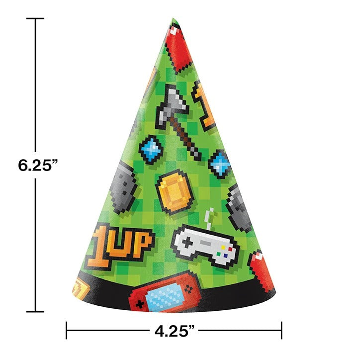 Gaming Party party hats 8/ct