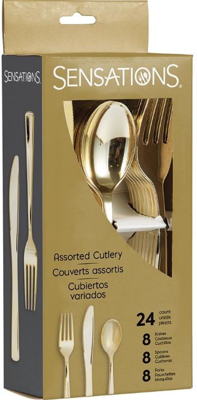 Metallic Gold Assorted Cutlery 24/ct