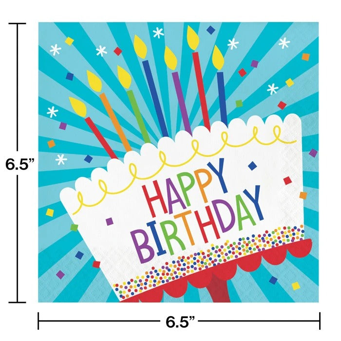 Cake Birthday Luncheon Napkins 16/ct