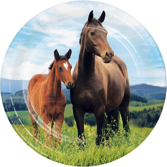 Horse And Pony 7in Dessert Plates 8/ct