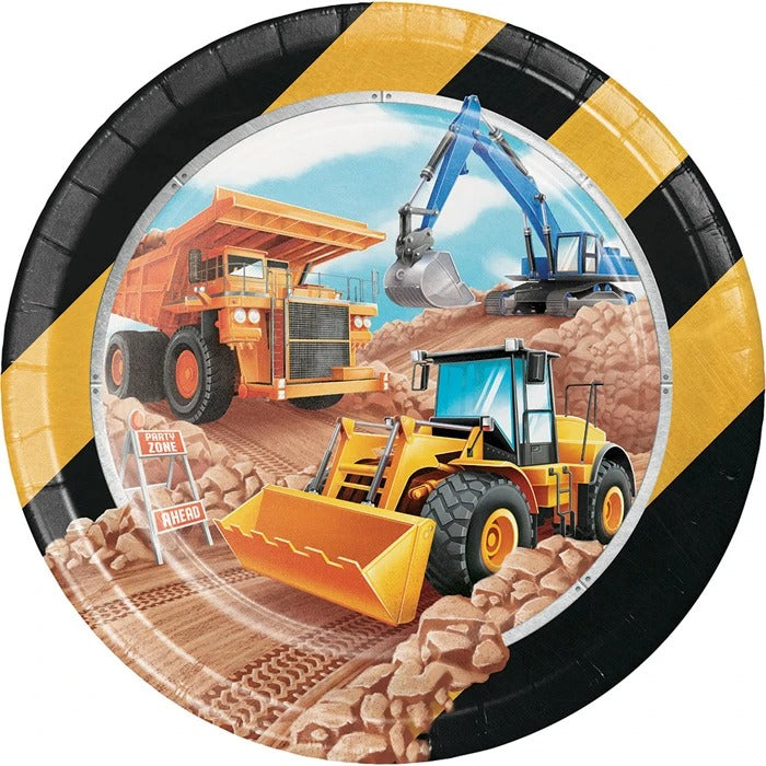 Big Dig Construction 9in Dinner Plates 8/ct