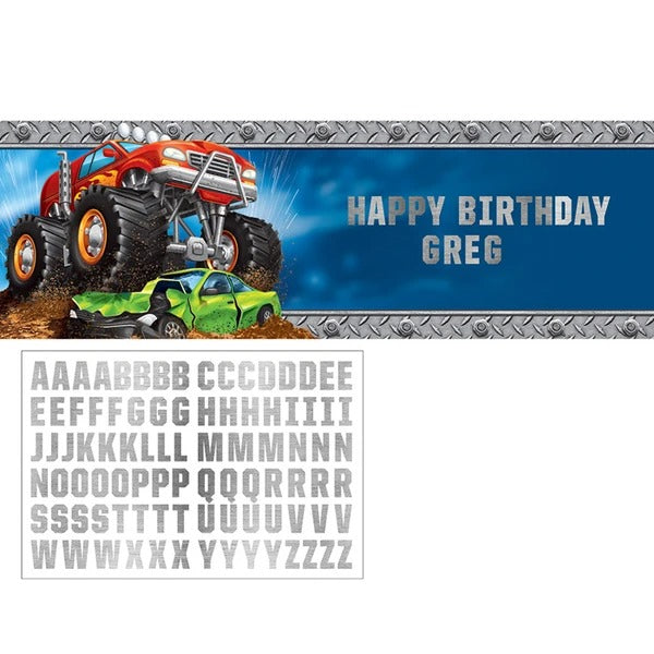 Monster Truck Rally Giant Banner 20in x 60in