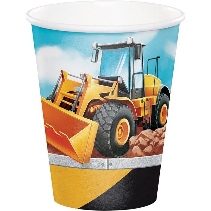 Big Dig Construction 9oz Paper Cups 8/ct