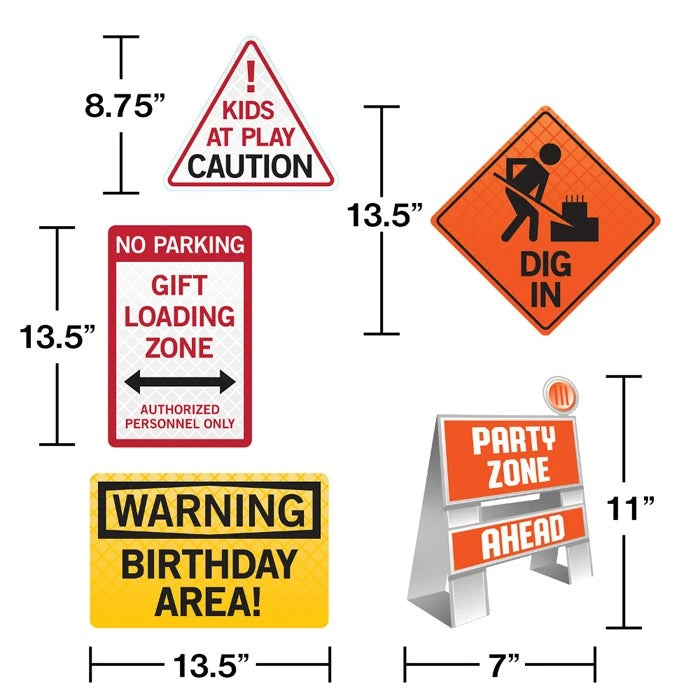 Big Dig Construction Easel And Sign Set 5/ct