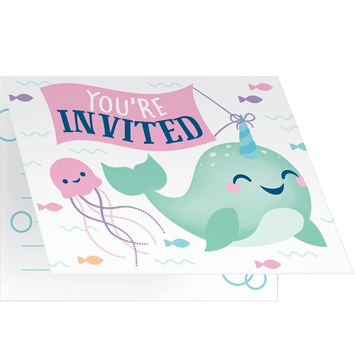 Narwhal Party Invitations 8/ct