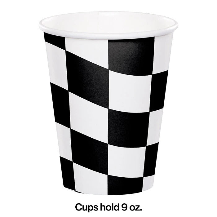 Black And White Check Paper Cups 9oz 8/ct