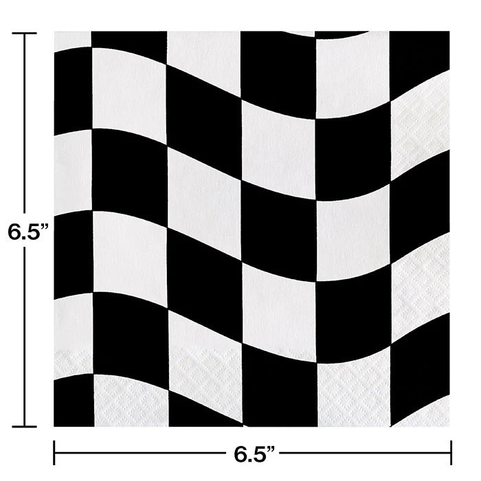 Black And White Checkered Luncheon Napkins 18/ct