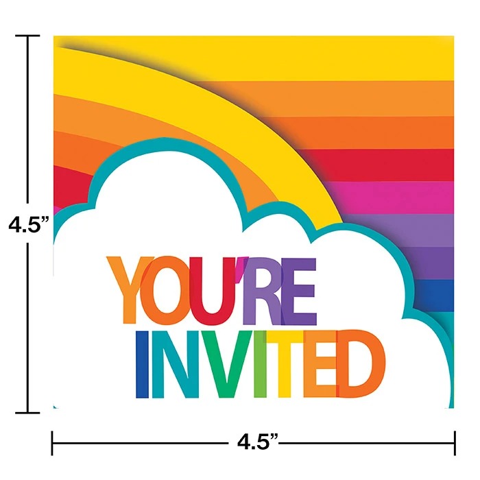 Rainbow Invitation Gatefold 8/ct