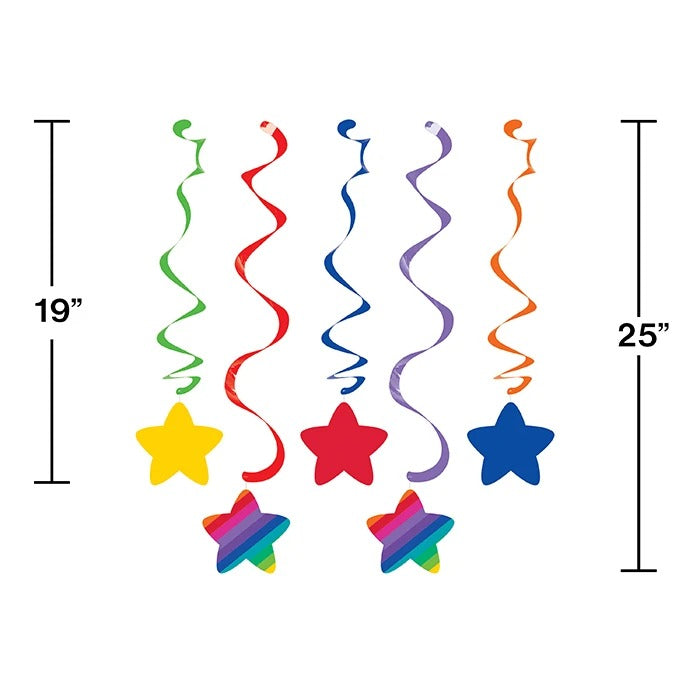 Rainbow Dizzy Danglers 5/ct