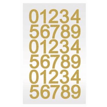 Gold Numbers Diamond Stickers 1/ct