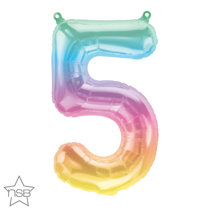 16in Number 5 Ombre <FONT color="red"><B>Consumer Inflated Air Filled</B></FONT>