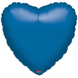 18" Metallic Blue Heart - 384