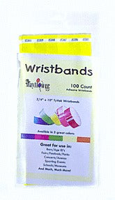 Tyvek Wristband - Yellow 3/4in 100/ct