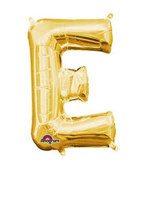 16in Letter E Gold <FONT color="red"><B>Consumer Inflated Air Filled</B></FONT>