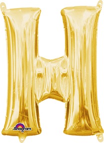 16in Letter H Gold <FONT color="red"><B>Consumer Inflated Air Filled</B></FONT>