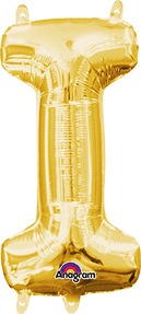 16in Letter I Gold <FONT color="red"><B>Consumer Inflated Air Filled</B></FONT>