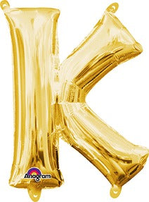 16in Letter K Gold <FONT color="red"><B>Consumer Inflated Air Filled</B></FONT>