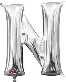 16in Letter N Silver <FONT color="red"><B>Consumer Inflated Air Filled</B></FONT>