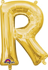 16in Letter R Gold <FONT color="red"><B>Consumer Inflated Air Filled</B></FONT>