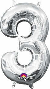16in Number 3 Silver <FONT color="red"><B>Consumer Inflated Air Filled</B></FONT>