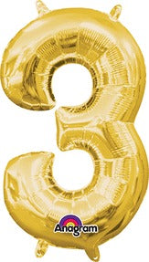 16in Number 3 Gold <FONT color="red"><B>Consumer Inflated Air Filled</B></FONT>