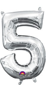 16in Number 5 Silver <FONT color="red"><B>Consumer Inflated Air Filled</B></FONT>