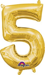 16in Number 5 Gold <FONT color="red"><B>Consumer Inflated Air Filled</B></FONT>