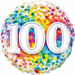 18" Rainbow Confetti 100