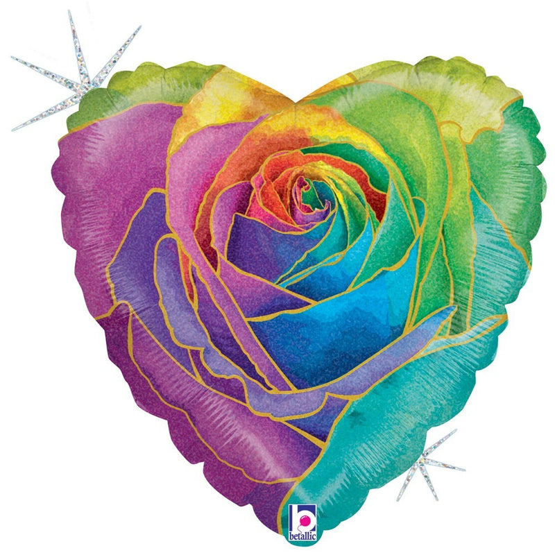 18" Rainbow Rose Holographic - 760