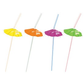 Luau Umbrella Straws 6/ct