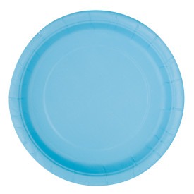 Powder Blue Solid Round 7in Dessert Plates, 20ct