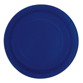 True Navy Blue Solid Round 7in Dessert Plates, 20ct