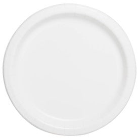 White Solid Round 7in Dessert Plates, 20ct