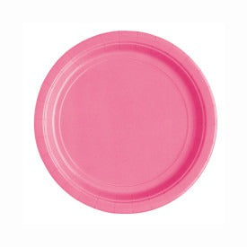 Hot Pink Solid Round 7in Dessert Plates, 20ct