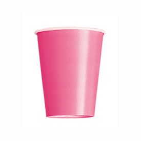 Hot Pink Solid 9oz Paper Cups, 14ct