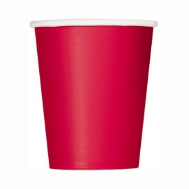 Ruby Red Solid 9oz Paper Cups, 14ct