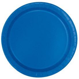 Royal Blue Solid Round 9in Dinner Plates, 16ct