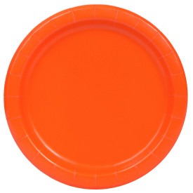 Pumpkin Orange Solid Round 7in Dessert Plates, 20ct